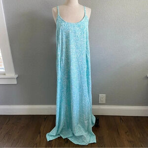 Peach Maxi Dress‎ Size Medium Pockets Spaghetti Strap Tassels